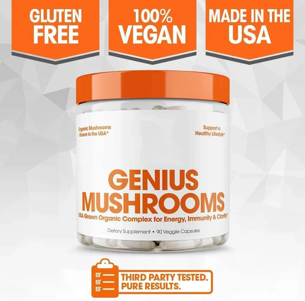 Wholesale Lions Mane Genius Mushrooms Healthy & Longevity Liver & Kidey Support Naturally Lion Mane Mushroom Capsules