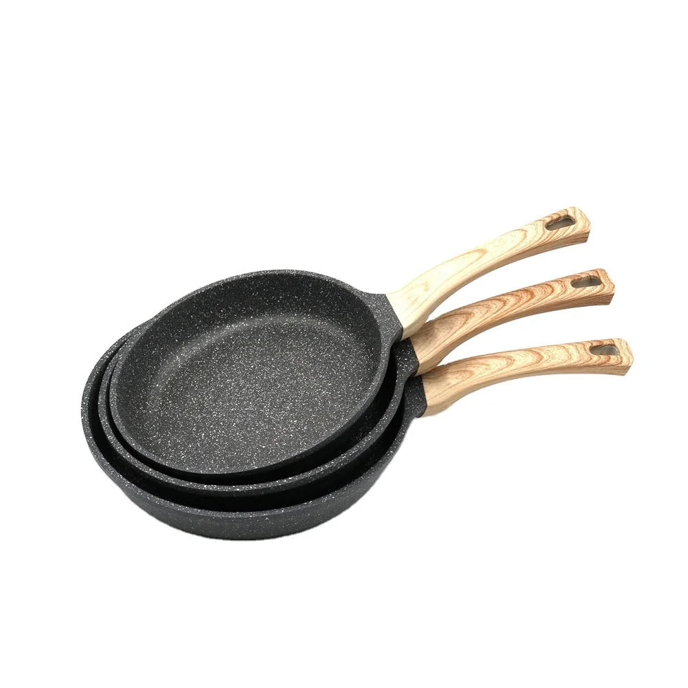 Алюминиевая сковорода с антипригарным покрытием из литого под давлением Индукционное дно Мраморное и керамическое антипригарное покрытие