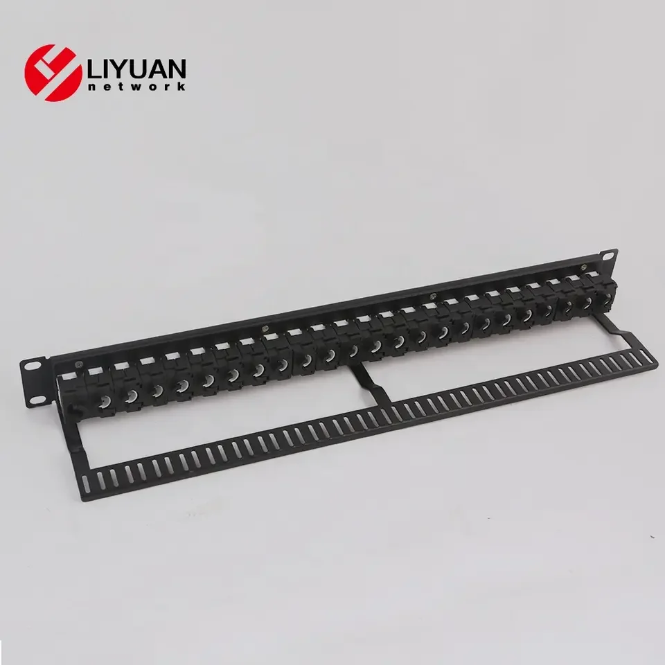 24 port Cat5e Cat6 UTP Keystone Jacks Blank Patch Panel Brackets cabinets Panel
