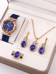 9829 Luxury ladies Watches & 4pcs Jewelry Set  Fashion woman watch set for women