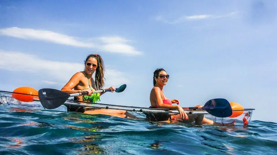 Vicking nice price double seat kayak transparent kayak ocean clear bottom with paddle