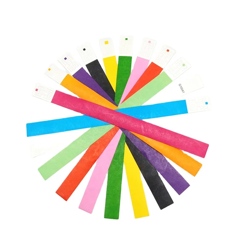 China Supplier Custom Multi-Colored Paper Tyvek Wristband