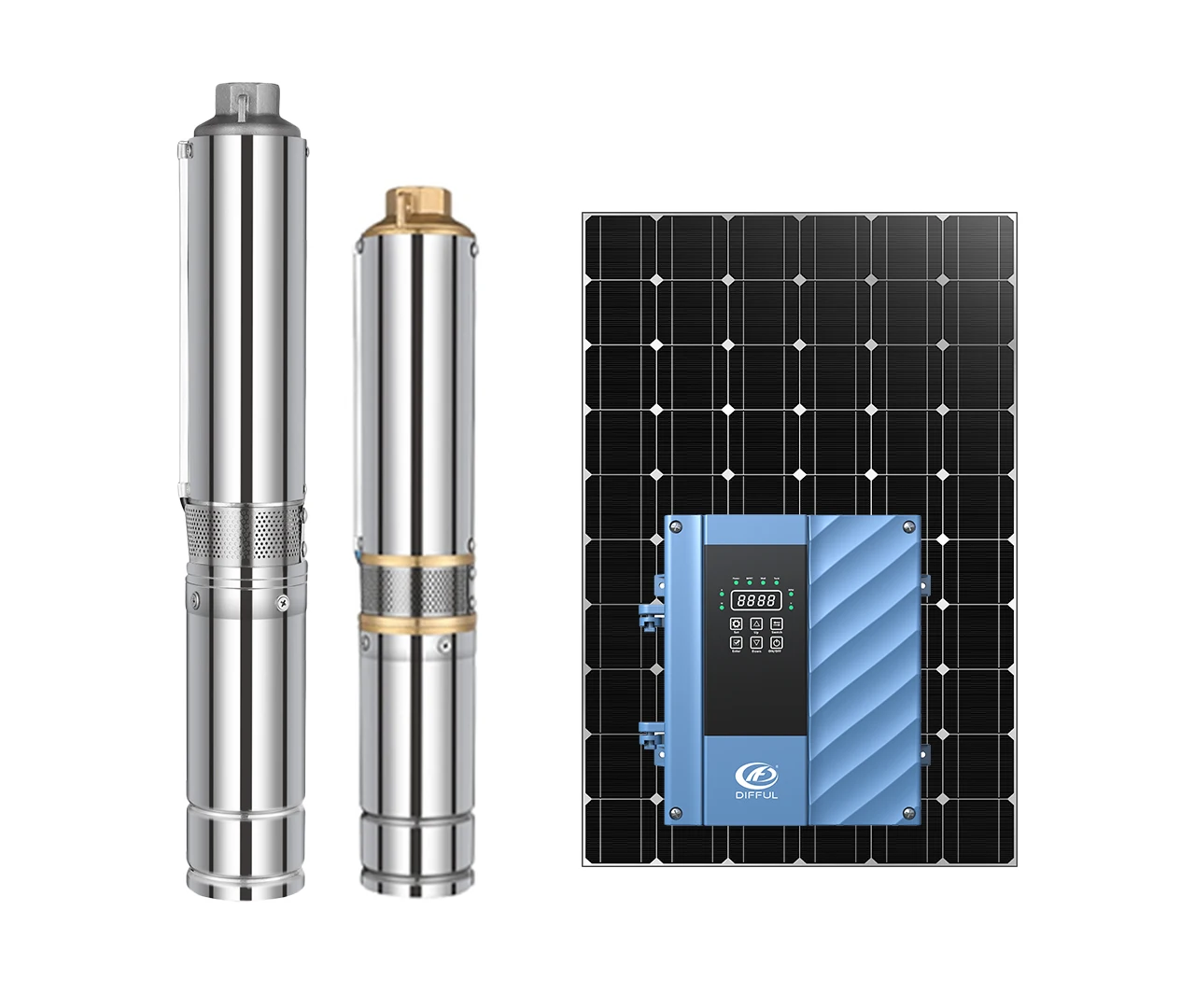 30m3/H 2.2kw hybrid  borehole solar water pump system