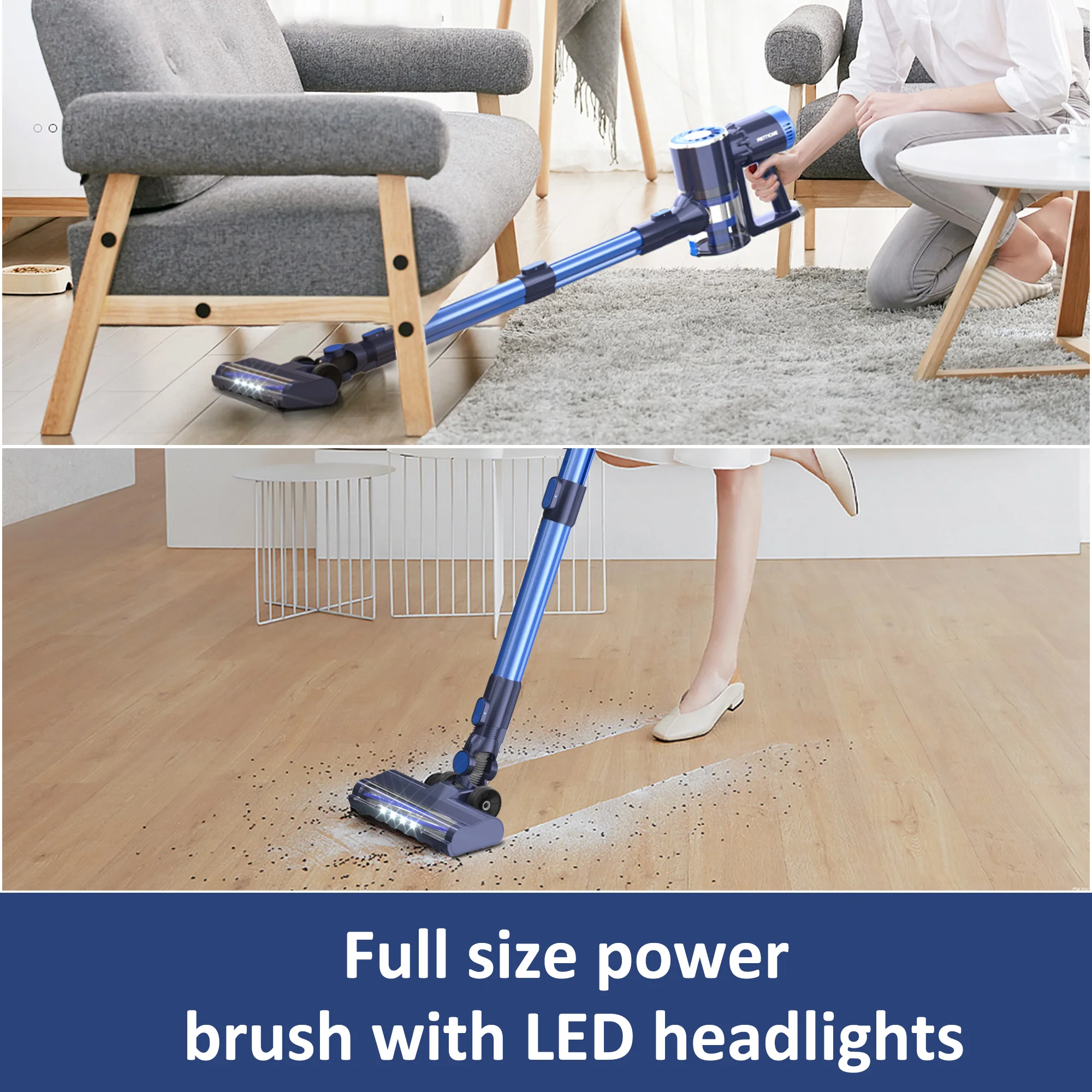 PRETTYCARE Portable Home Appliance 210W Household Carpet Vacuum Cleaner With LED Display