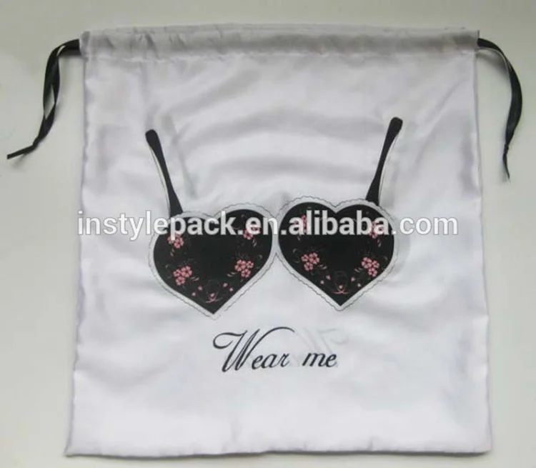 Heat Transfer Beautiful Drawstring Satin Lingerie Bag