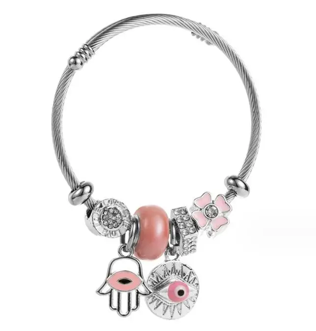 Europe And The United States New Bohemian Stainless Steel Diy Glass Beads High Quality Cheap Handmade Happy Birthday Bracelets