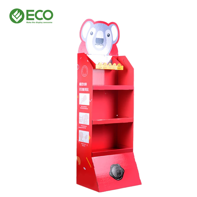 Factory Design Pop Display Stand Daily Use Products Paper Corrugated Racks Cardboard Floor Display Stand