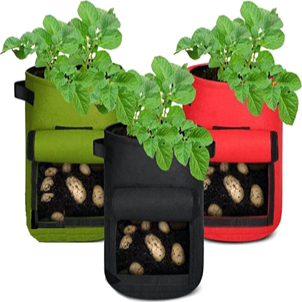 Cheap customized 1 3 5 7 10 20 30 50 100 Gallon Planter Grow Bags Aeration Grow Pots Garden Potato Felt Fabric plant Grow Bags