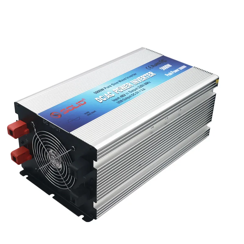 Single Phase DC 12V 24V 48V To AC 110V 220V 230V 5000W Pure Sine Wave Power Inverter 5KW For Home