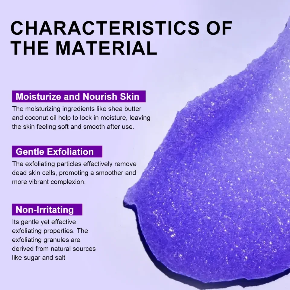 Private Label Lavender Shea Sugar Face Body Scrub Vegan Smoothie Body Scrubs Salt Oem Organic Whitening Ice Cream Sugar Scrub