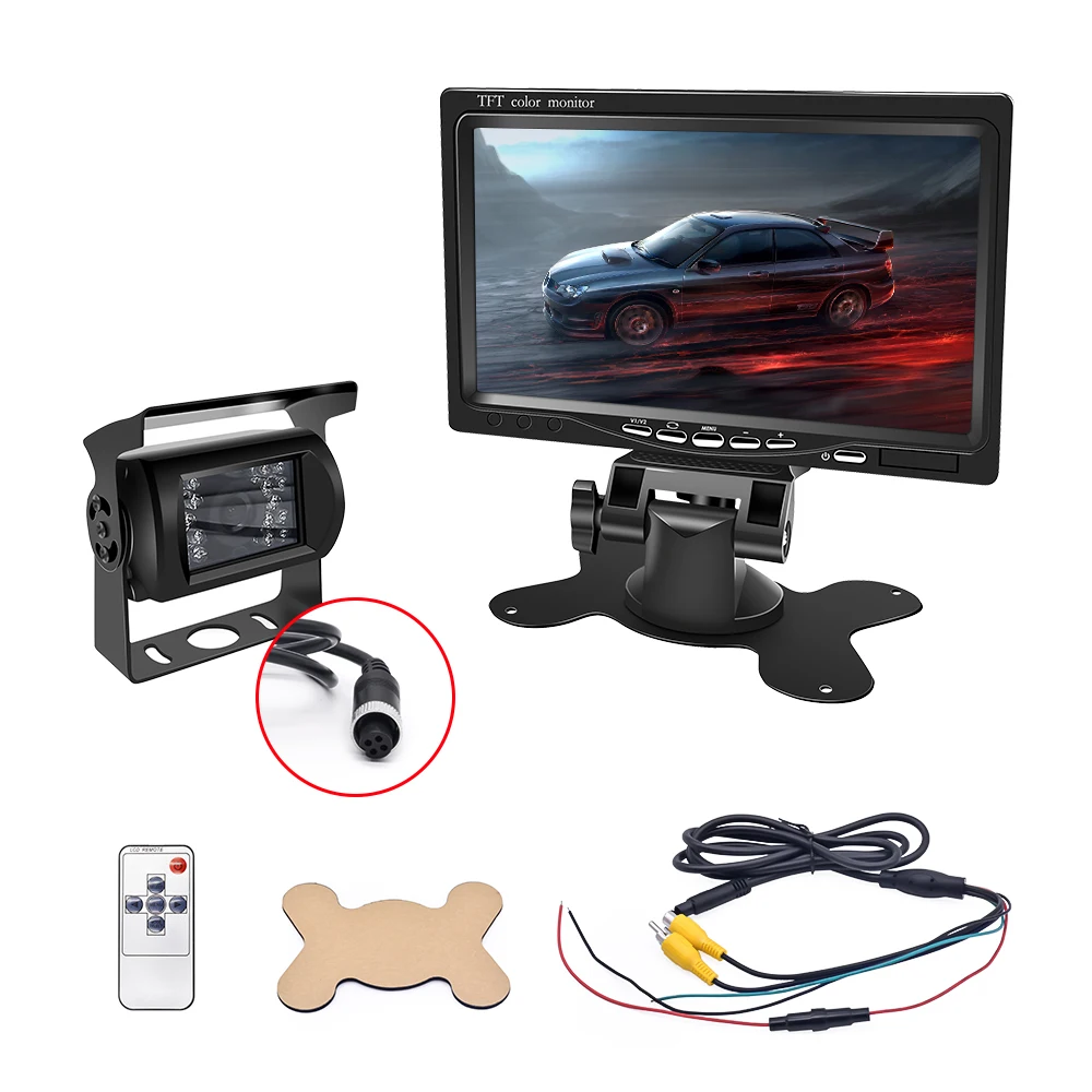 Китай завод 7 дюймовый экран 24v грузовик Автомобильная камера заднего вида с монитором системы комплект для транспортных средств