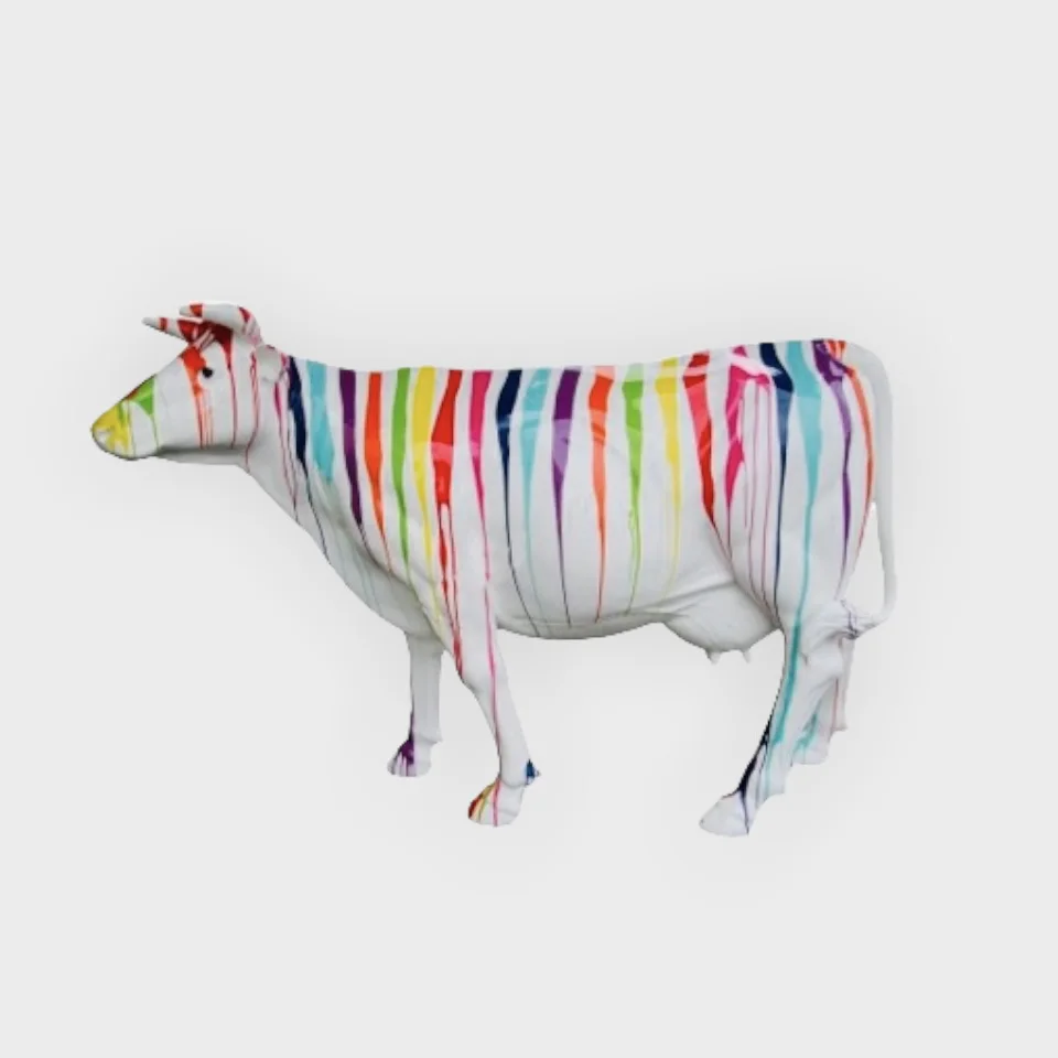 Custom Resin Cow Statue for Home Decor Indoor Use Animal Sculpture Figures Collection Resin Crafts