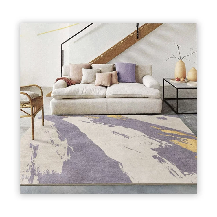 OEKO manufacturer abstract printed center rugs  floor carpet felt backing printing mats bedroom carpets