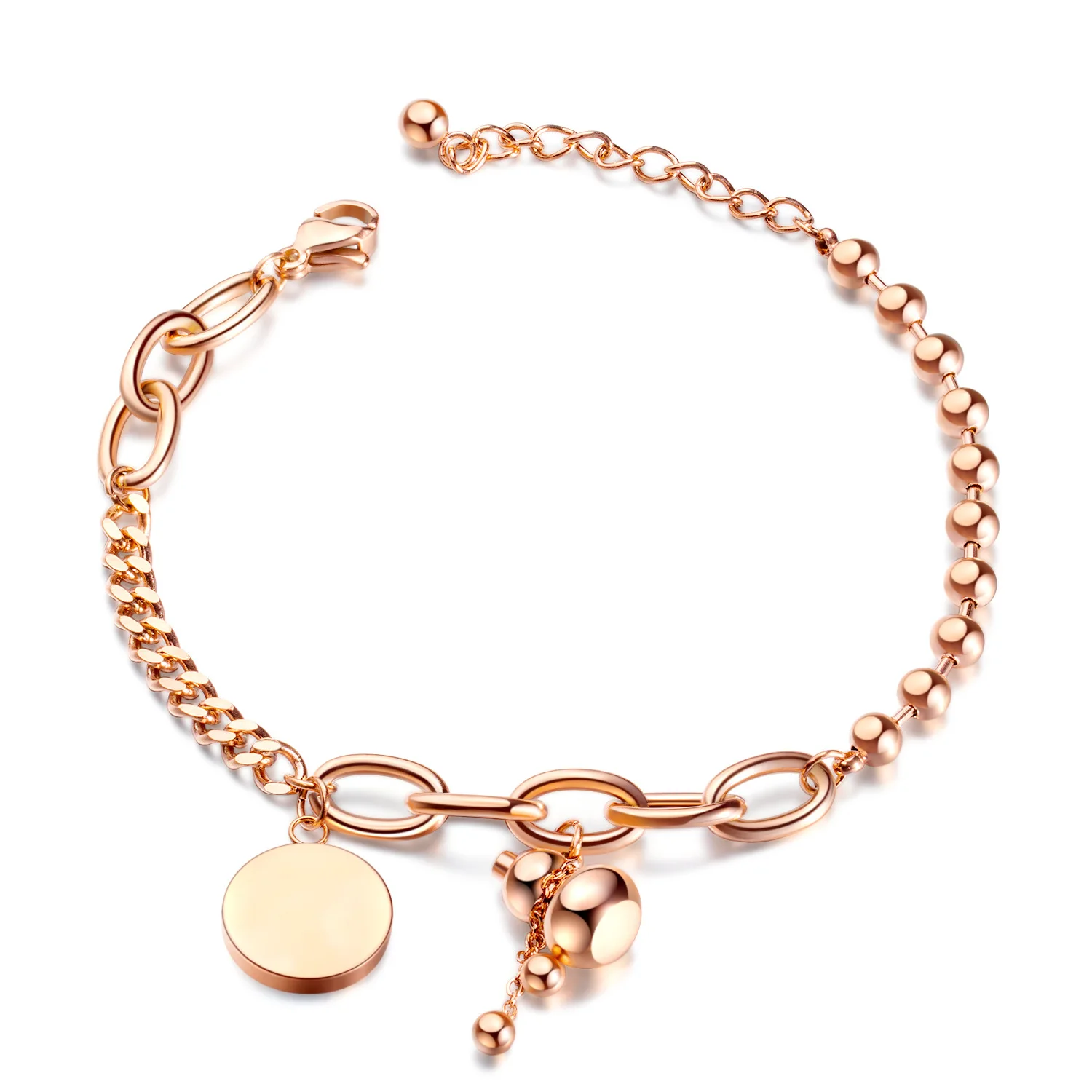 European country hot selling jewelry wholesale fashion round brand gourd stainless steel jewelry lady titanium steel bracelet