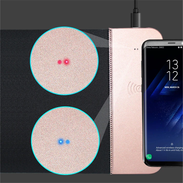 Лучшее качество рекламный Универсальный мобильный телефон Qi компьютерный коврик для мыши Беспроводное зарядное устройство