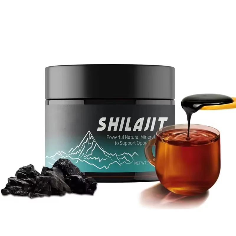 Wholesale Price Shilajit Extract Dry Drops Shilajit Bottles Jar Honey Original Naturel Spoon for Shilajit Himalayan