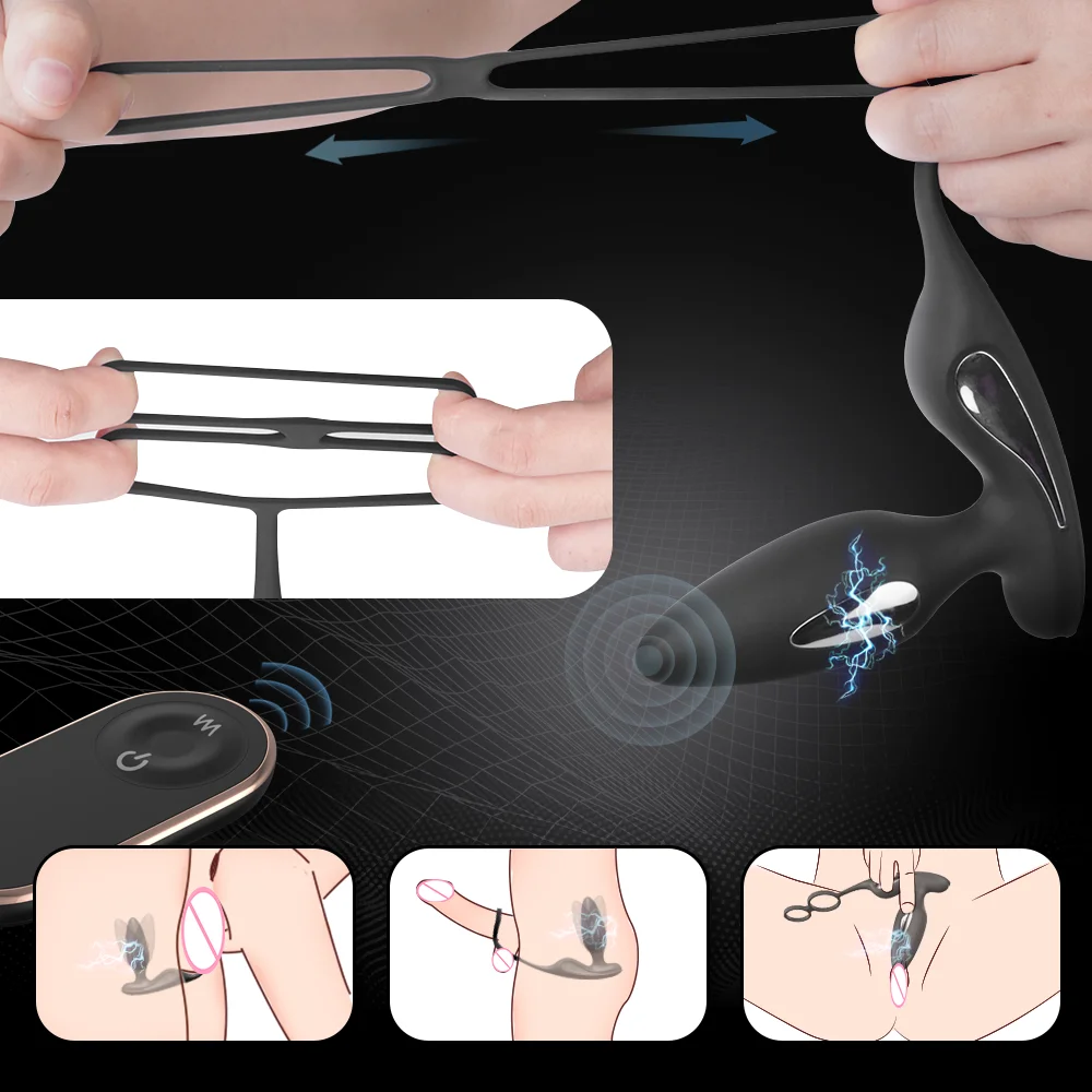 Stahl Hahn Ring Und Anal Plug Prostate Massage Cock Ring and Butt Plug 3 Seringue de Lavement Egg with Ring Adjustable Anal Plug