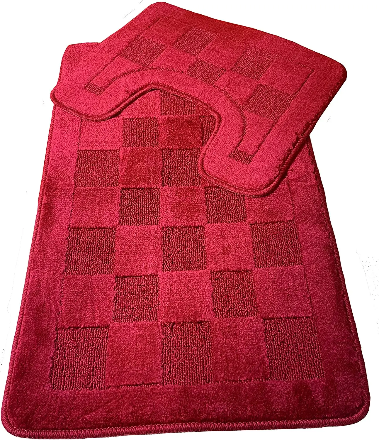 CF BHC47 Non-Slip Bathroom Mat Sets Includes Bathmat U-Shaped Contour Toilet Rug