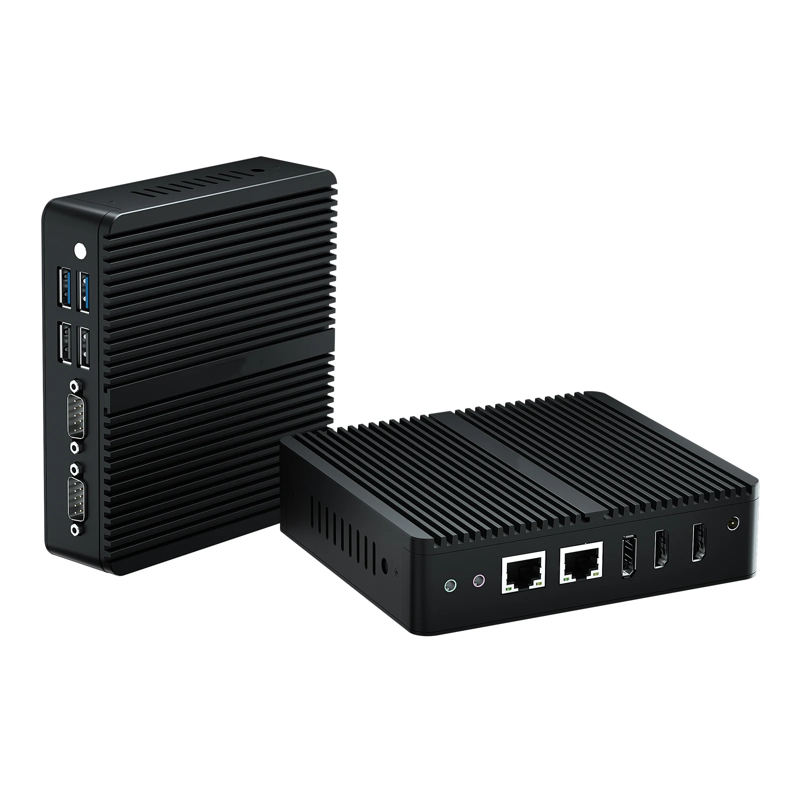 Fanless Industrial Mini PC In-tel Ce-leron J6412 Win11 Linux 2 LAN 2 COM HD DP Desktop Micro Computer