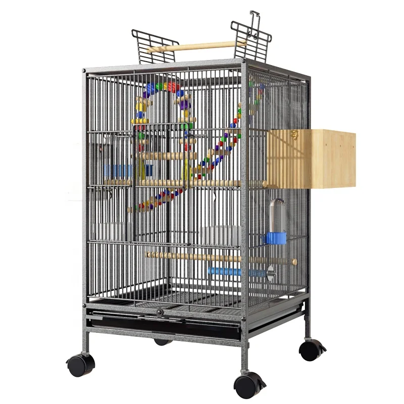 Multi Sized High Quality Large Metal Vertical Bird Cage Vertical Cage Bird Parrot with Large Space for Home