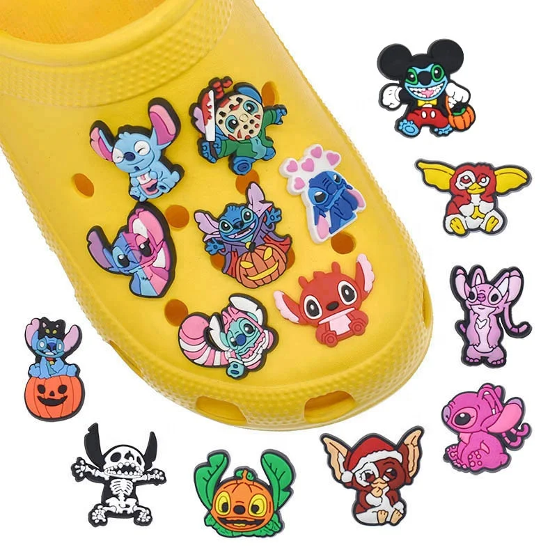 wholesale anime croc charms PVC lilo and stitch croc shoe charms For Clog Shoes