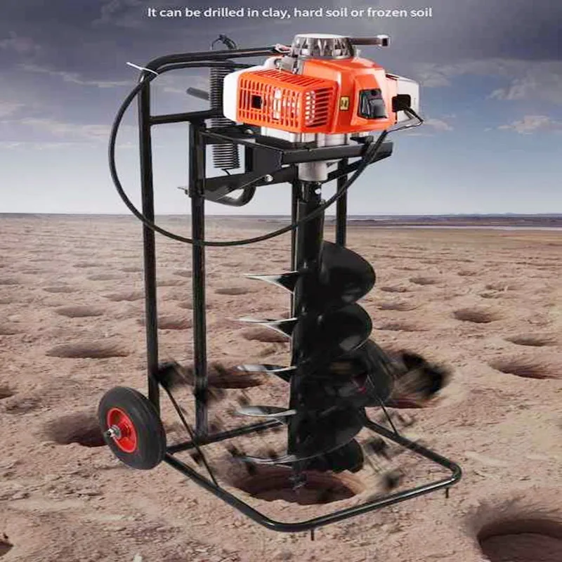 Four-stroke high-power spiral earth drill, soil drill, excavator, agricultural tree planting drilling machine