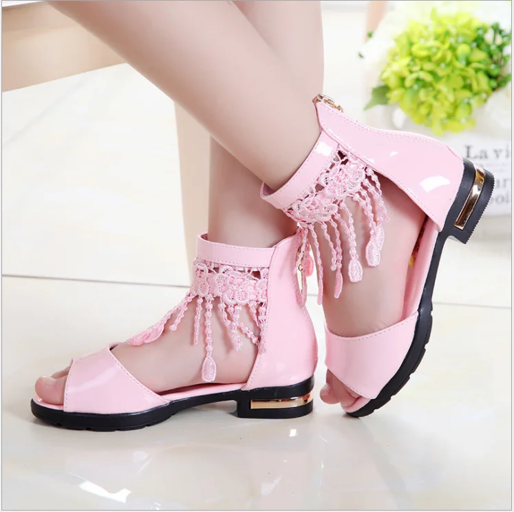 A-8 Korean leisure style  child shoes last kids summer low-heeled roman princess soft bottom shoes