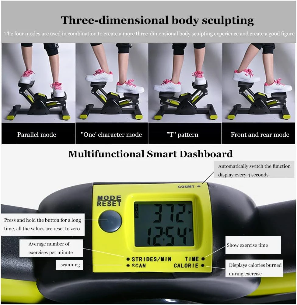 Mini Stair Trademills Aerobic Fitness Stair Stepper Climber Bike Mini Exercise Stepper With Resistance Bands