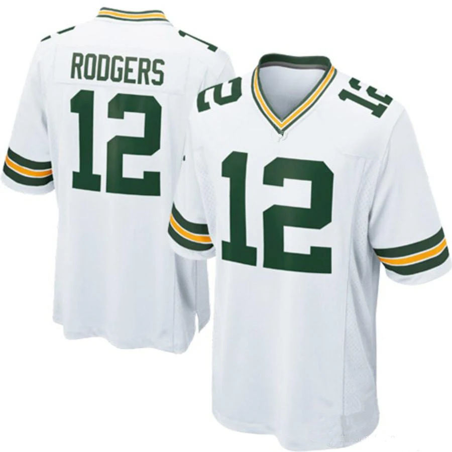 2021 Mens #12 Aaron Rodgers Stitched American Football Jerseys