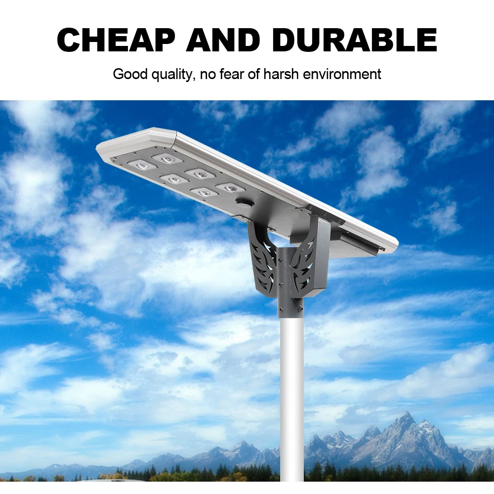Наружный водонепроницаемый светодиодный уличный фонарь 80 Вт 160 Вт высокого качества на солнечной батарее с полюсом