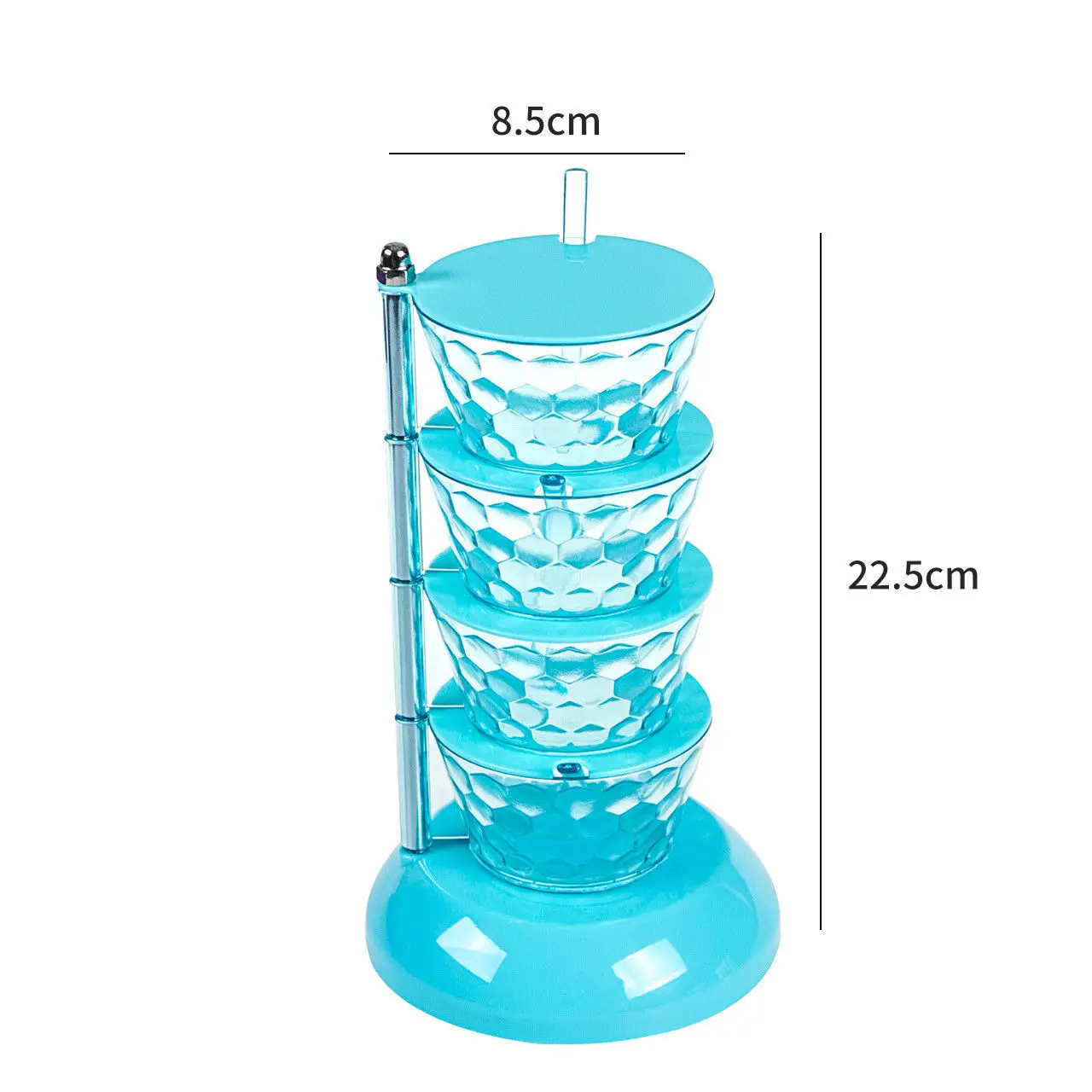 Hot Product Kitchen Accessories Seasoning Jar With Spoon 5 Layers Plastic Condiment Storage Jar Rotating Seasoning Box