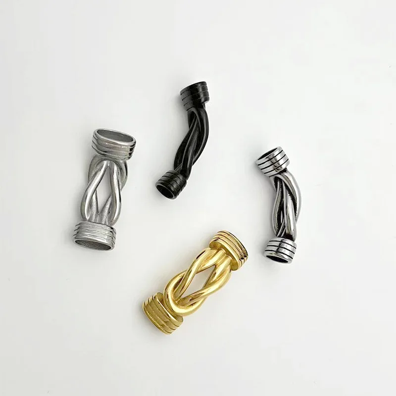 Brass Gold Slider Beads Spacer Beads For DIY Jewelry Making 3mm Hole End Caps For Milan Cord Bracelet