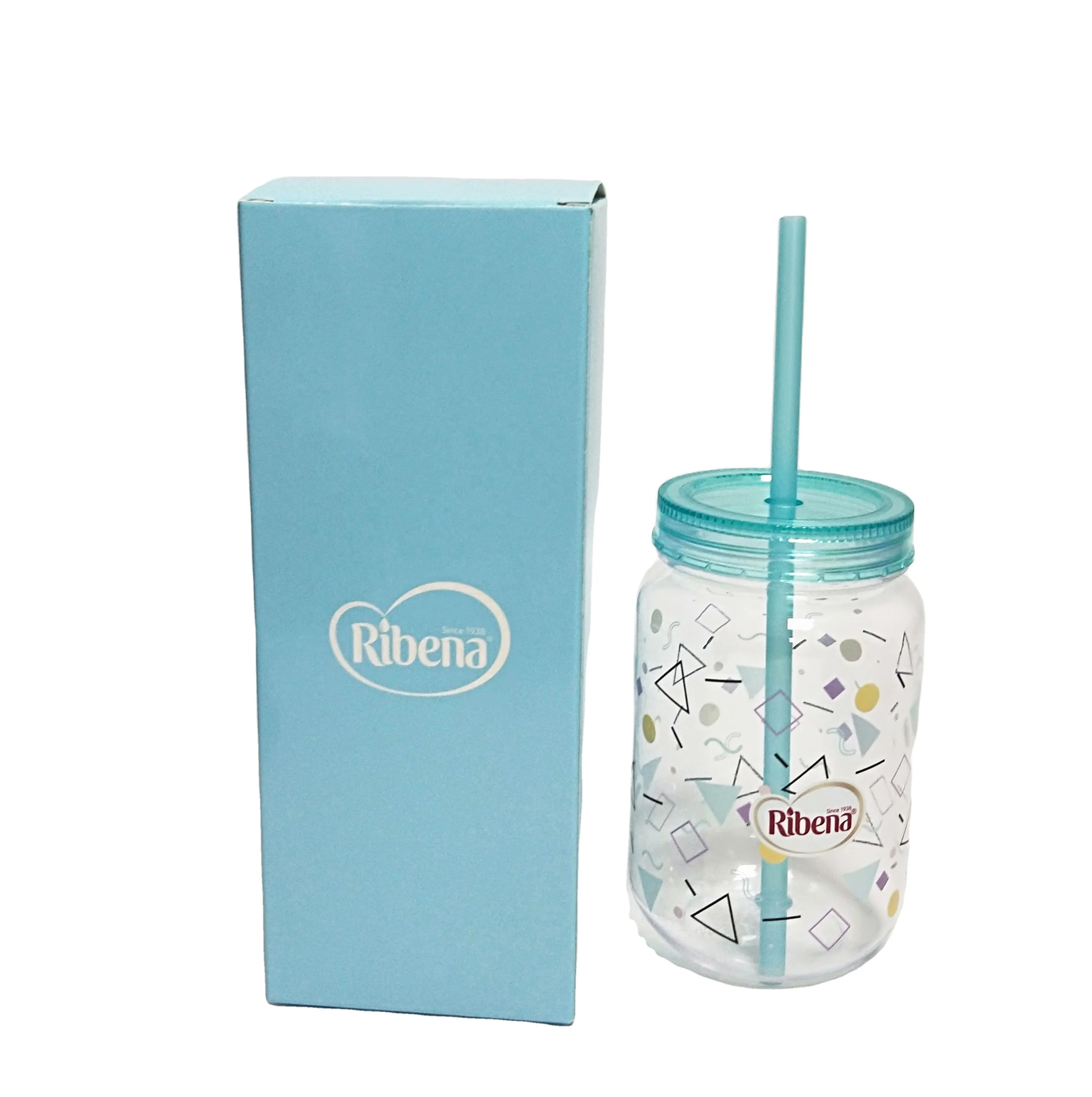  Ribena пластиковая банка для питья Mason с поворотной крышкой и синей