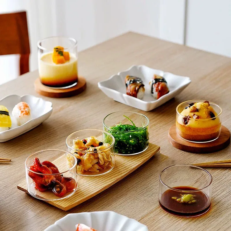 180ml 6oz Food Grade High temperature proof pudding bowl glass ice cream cup  yogurt cup Bird Nest Glass Jar For Dessert