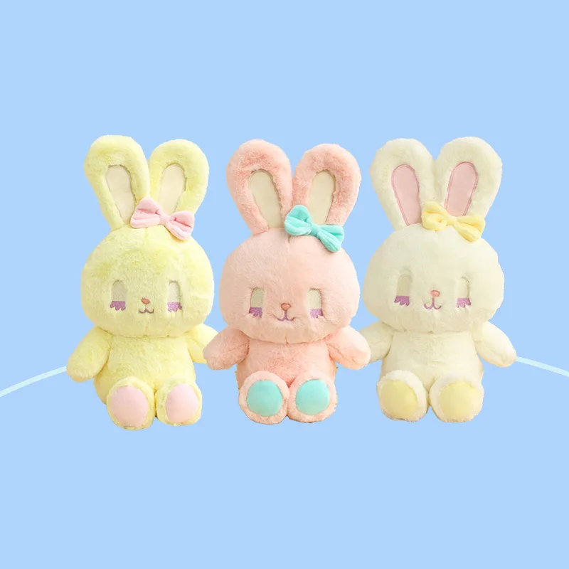 2021 New Hot Selling Small Rabbit Toys Children Yellow Pink White Color Customized Plush Rabbit Cute 28 CM Rabbit Doll