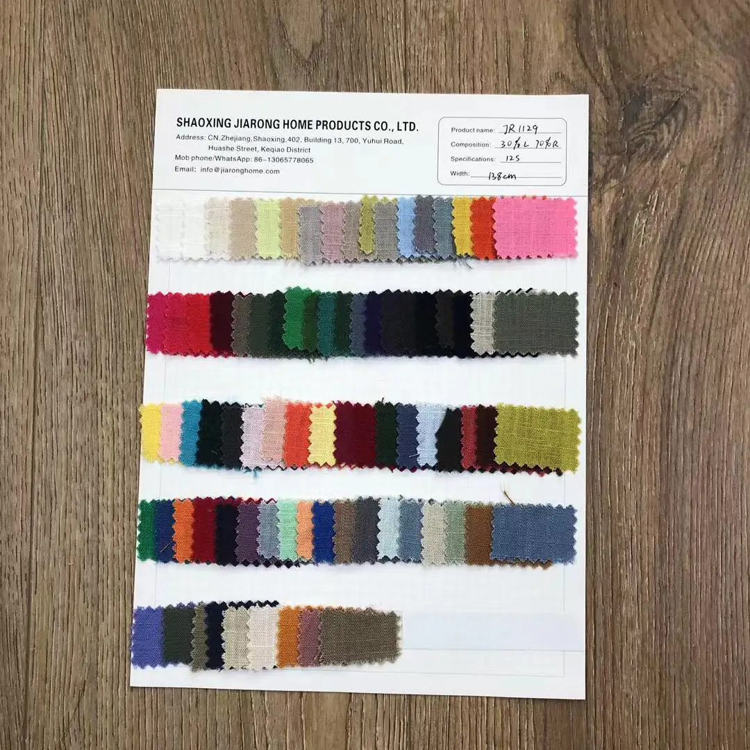 Все виды ткани Swatch чистого льна смесь для одежды и домашнего