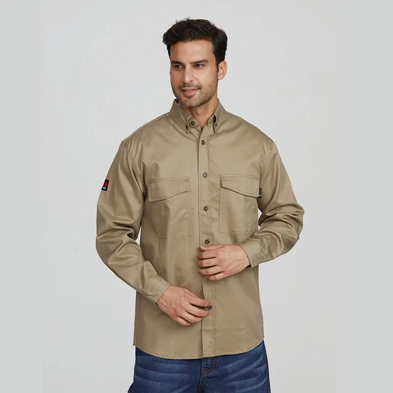 wholesale nylon cotton frc fire resistant flame resistant welder fireproof work shirts for men