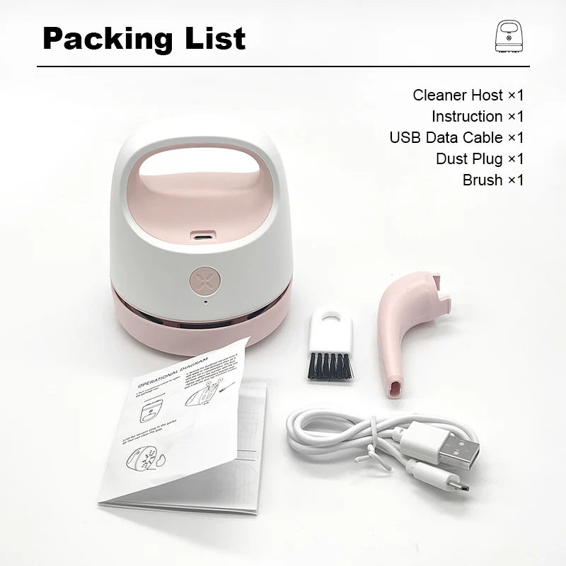 Portable Smart Desk Vacuum Cleaner Pink Small Vacuum Cleaner USB Electric Mini Vacuum Cleaner Office Desk