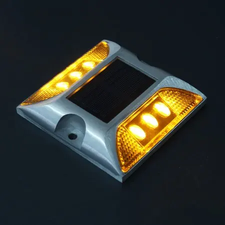 Круглый алюминиевый дорожный маркер с защитой от дорожного движения Ip68, мигающий светодиодный светильник на солнечной батарее, светоотражающий дорожный шип «кошачий глаз»