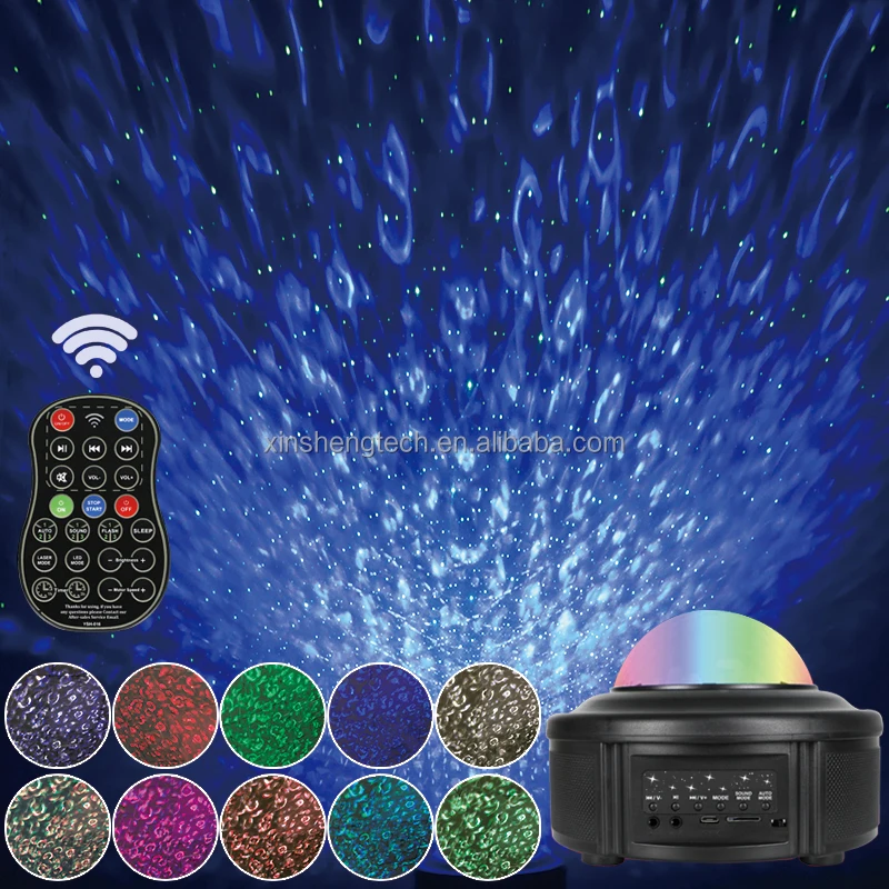 Disco Ball Decoration Led Bluetooth Ambient Lighting Sound Sensitive Music Starry Sky Projector Atmosphere Light With Ocean Wave