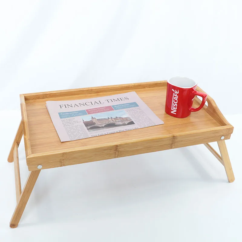 Laptop brunch breakfast bamboo wood bed table serving tray