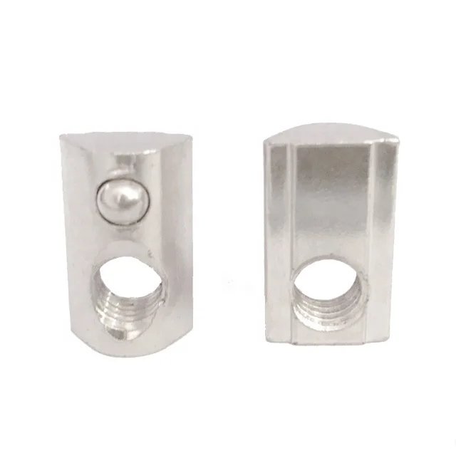 4040 Aluminum Profile Slide 8mm Slot Nut Top Square Spring T Nuts with Loaded Ball  M4 M5 M6 M8