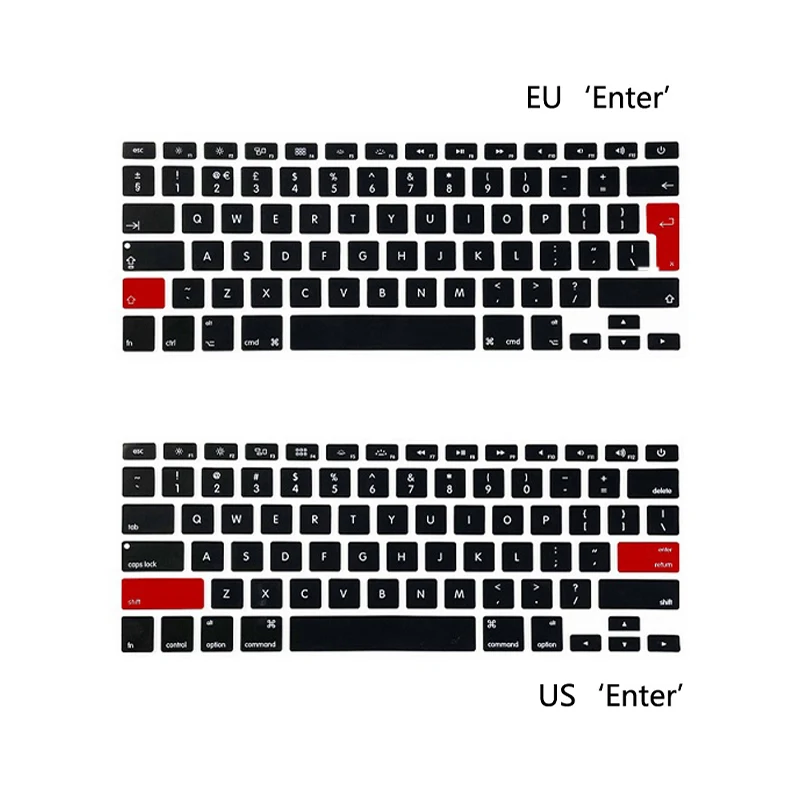 Водонепроницаемый чехол для клавиатуры ноутбука Apple MacBook 11 12 13 14 15 16 дюймов силиконовая