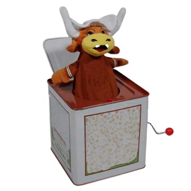 Customize tin can pop up puppet toy hand crank music jack in the box gifts for Children 2024 OEM ODM