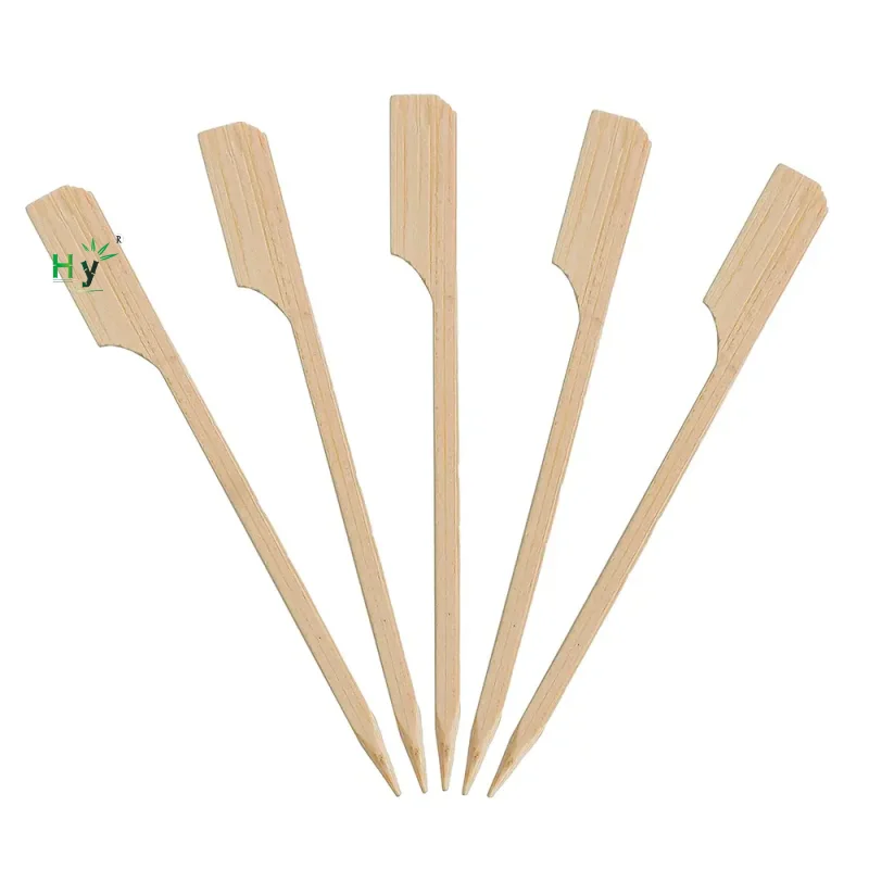 HONGHAO Bamboo Disposable BBQ Accessories Square Flat Bamboo Sticks for Cotton Candy Fruit Bbq Skewers