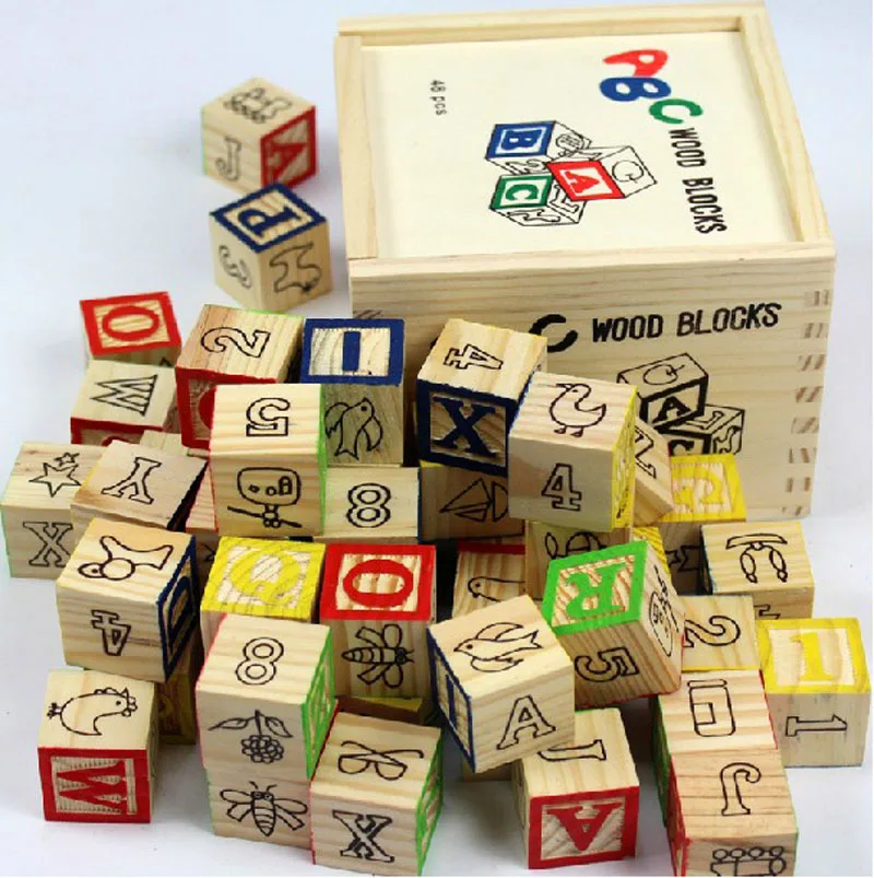 montessori wooden letters alphabets blocks toy educational large abc kids building blocks toy