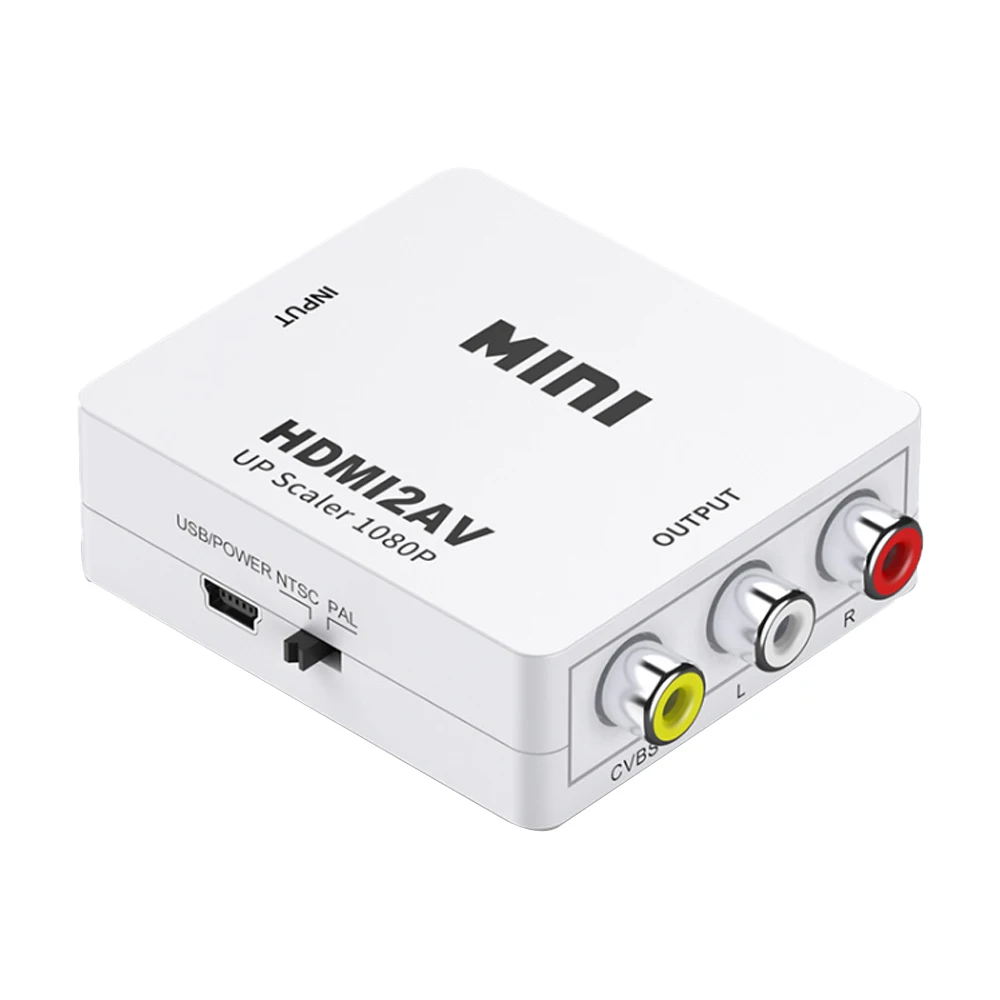 Factory Price Portable White Black Box HDMI2AV OEM 1080P HD HDMI/VGA/AV Converter for HDMI VGA2HDMI Video Converter