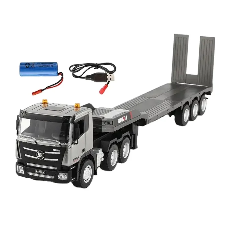 Huina 1318 1/24 RC Trailer Truck Tractor 2.4GHz Remote Control Construction Radio Control Flatbed RC Truck Toys For Kids Gifts