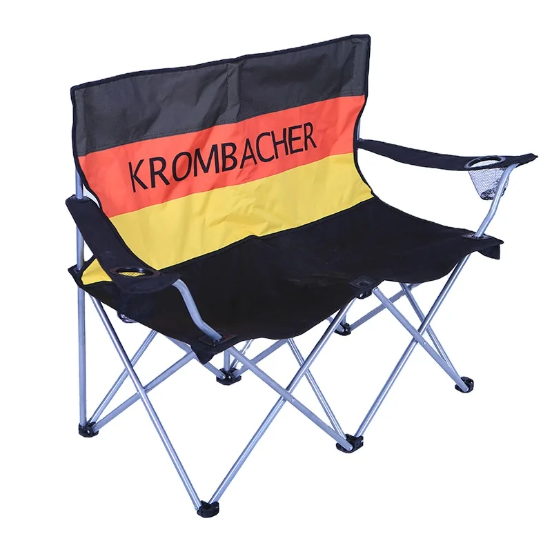 Wholesale Outdoor Double Folding Beach Chair Self-driving Trip Camping Back Chair Portable Double Armchair