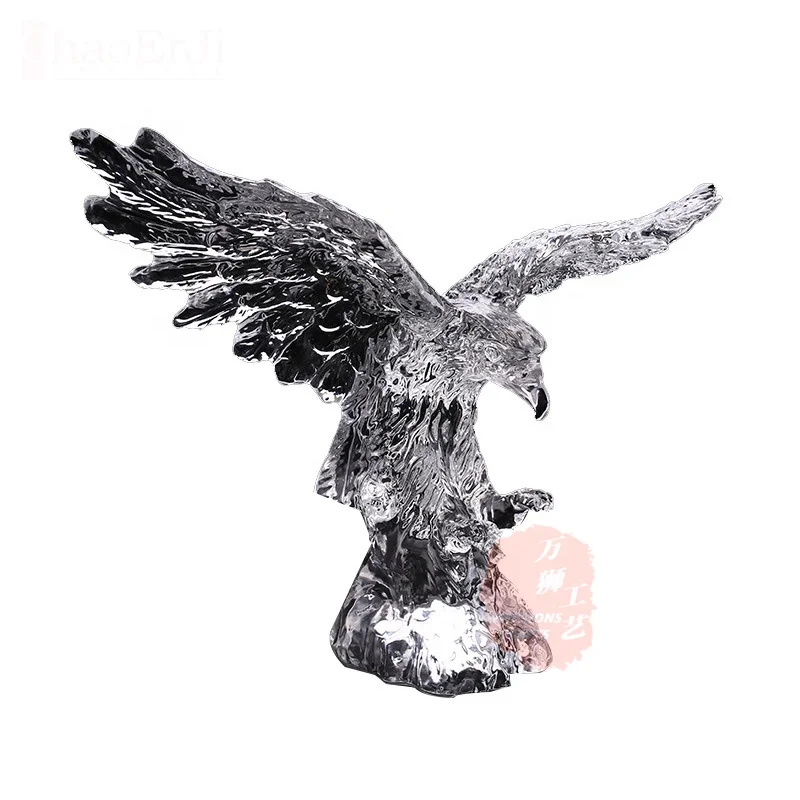 Wholesale Transparent K9 Crystal Eagle Trophy Large Glass Flying Eagle Hawks Shaped Trophies For Corporation Gift CBG-14A